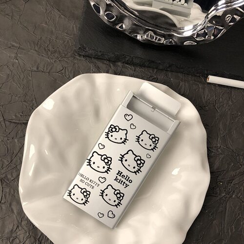 Kitty烟盒原创极简感便携超薄铝合金收纳烟盒ins风送男友防潮