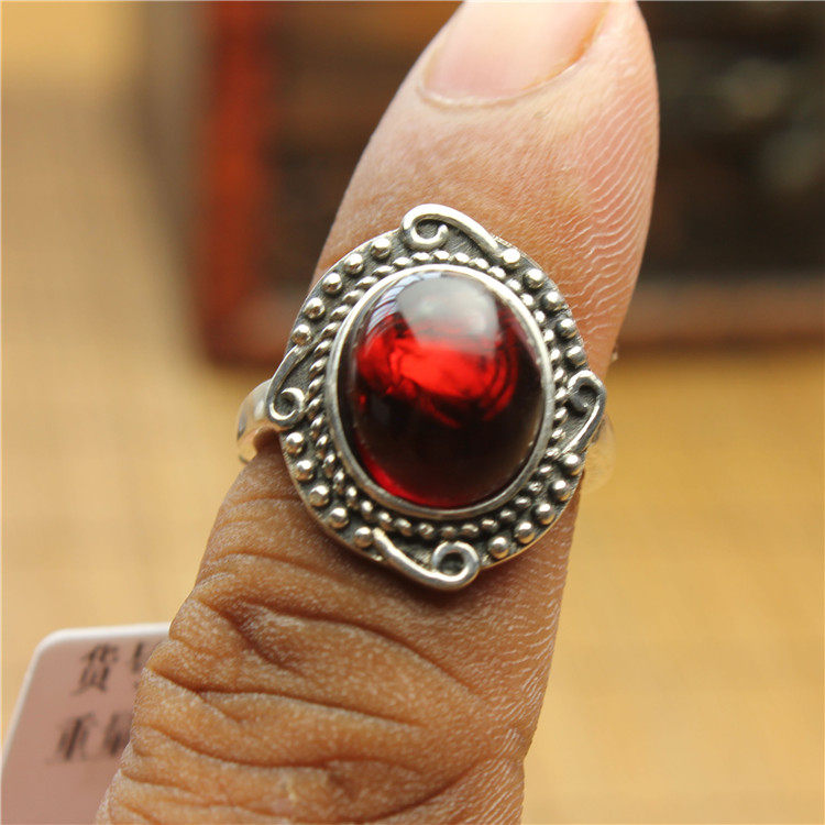 血珀戒指 缅甸天然血珀 保真无优化 精品戒指 戴着有宝气 j0121