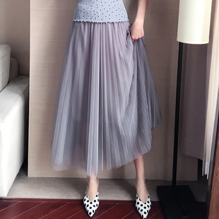 超仙网纱裙子纱裙女半身裙夏季新款chic温柔长裙很仙的抖音仙女裙