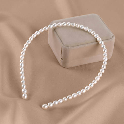 丹姐天然淡水珍珠发箍米珠简约风