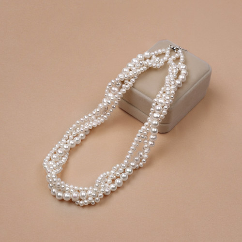 丹姐天然淡水珍珠项链多层圆珠链