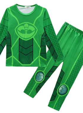 新款跨境 女童套装 蒙面侠 cos服装 中大童长袖+裤子两套装81145