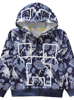 2025跨境新品 我的世界 中大童拉链连帽外套夹克衫卫衣36183