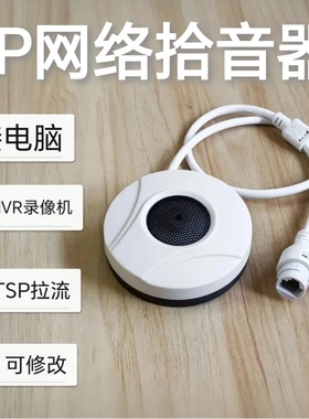 IP网络拾音器NVR手机电脑实时听ONVIF插卡录音rtsp报警POE采音器