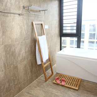 日式 楠竹靠墙衣帽架小梯子衣架挂衣架梯形置物架立式 浴室毛巾架
