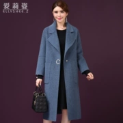 Áo chống rét mùa mới áo len nữ mùa thu và mùa đông áo len hai mặt dài mà không có cashmere chứa alpaca - Áo len lót đôi