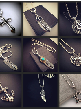 复古做旧发型师夜店酒吧街舞项链