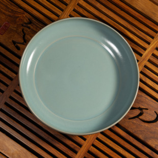 汝瓷盘子纯手工原矿仿古釉汝窑餐具盘子菜盘汤盘水果盘点心盘壶承