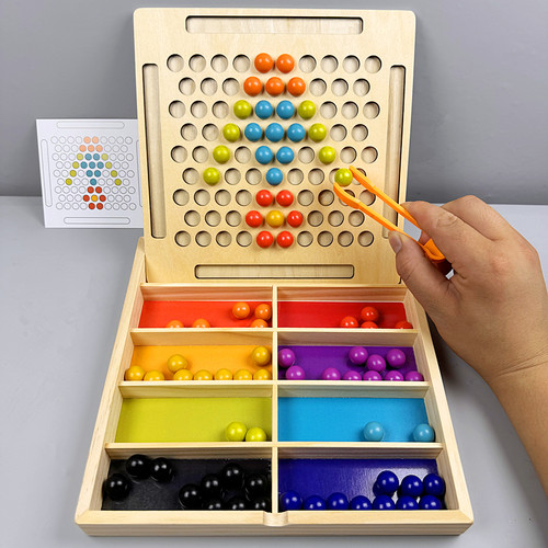 益智区专注力训练玩具夹珠子