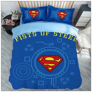 superman超人1.8m被套单人床上三件套床笠儿童床单1.2米床上用品