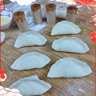 家用擀面杖带福字创意实木印章擀水饺皮印字福禄双全进口高档榉木