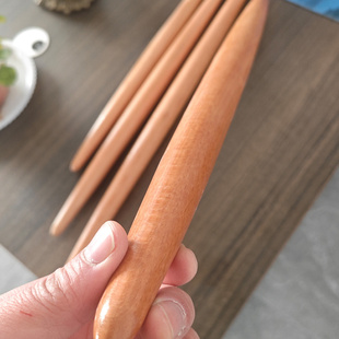 红心枣木擀面杖鱼肚型两头细实木擀面棍面杖家用小号烧饼专用无漆