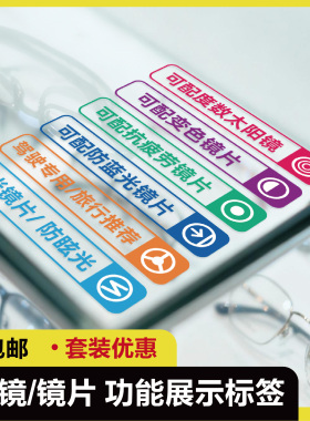 眼镜店专用柜台展示标签