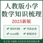 新人教版 必记必背 小学数学知识点归纳123456年级上下册单元
