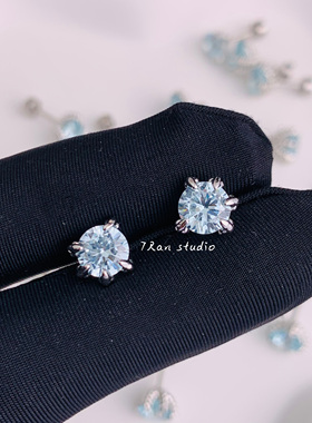 7 RanStudio 爆闪龙爪龙鳞耳钉情侣款耳骨钉浅蓝色锆石耳蜗钉