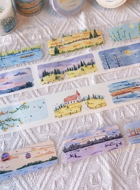 L05 Lynn 春花秋月 3.5×100cm 手帐胶带分装 非偏58元包邮