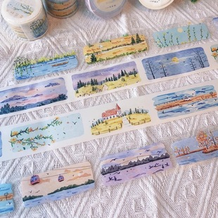 L05 Lynn 春花秋月 3.5×100cm 手帐胶带分装 非偏58元包邮