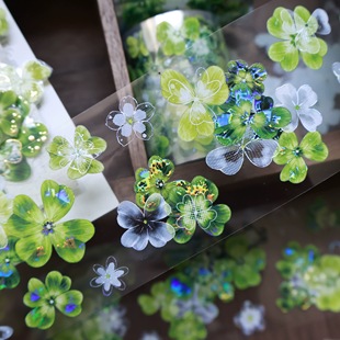 贝壳光PET无模切 124 手帐胶带分装 森屿时夏 5×100cm 壹洱