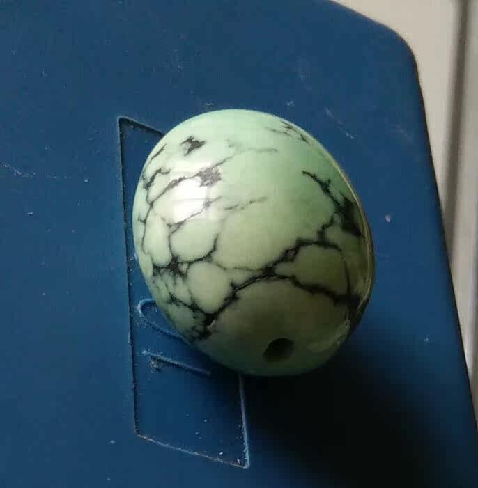 原矿 纯天然 绿松石 高磁 菜籽黄 扁珠 背云 18*16*12