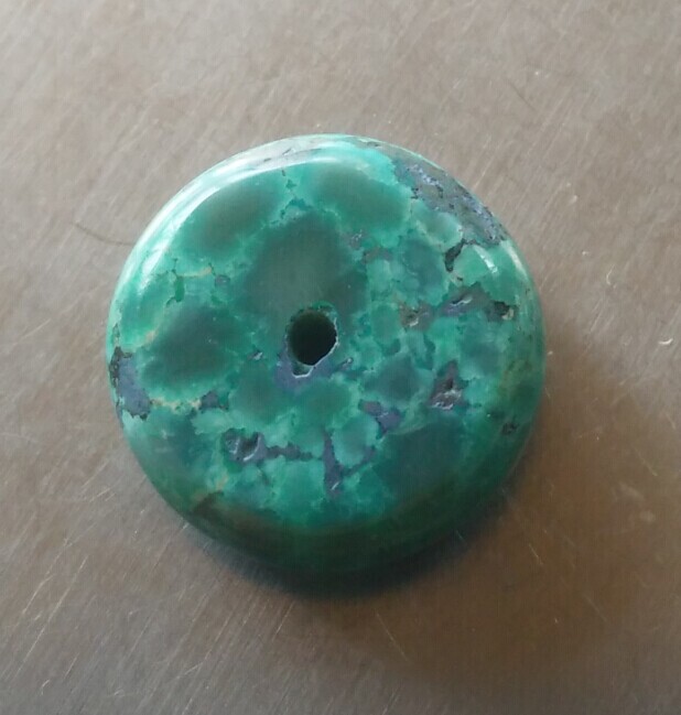 特色 菜籽黄 原矿 绿松石 纯天然 无优化 高瓷 算珠 平安扣 13*6