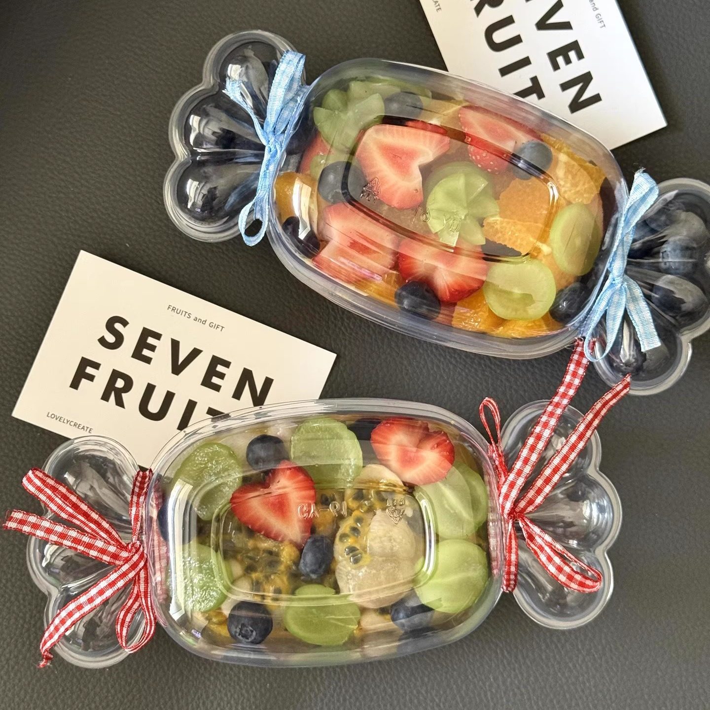 果切鲜果包装盒糖果形状盒子透明带盖一次性水果饼干马卡龙打包盒