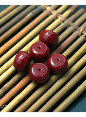 树脂暗红桶珠隔珠牛血红