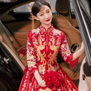 秀禾服新娘2026新款中式结婚礼服女显瘦龙凤褂敬酒服春夏款秀和服