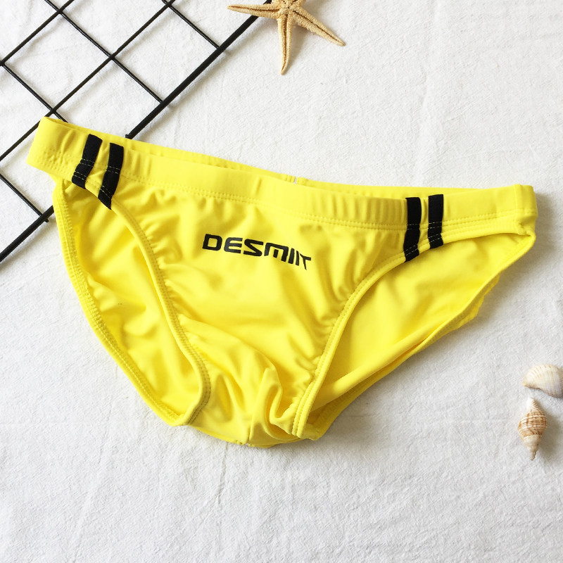 男士泳裤三角性感低腰短裤 高弹带排水线 海边度假游泳健身运动裤