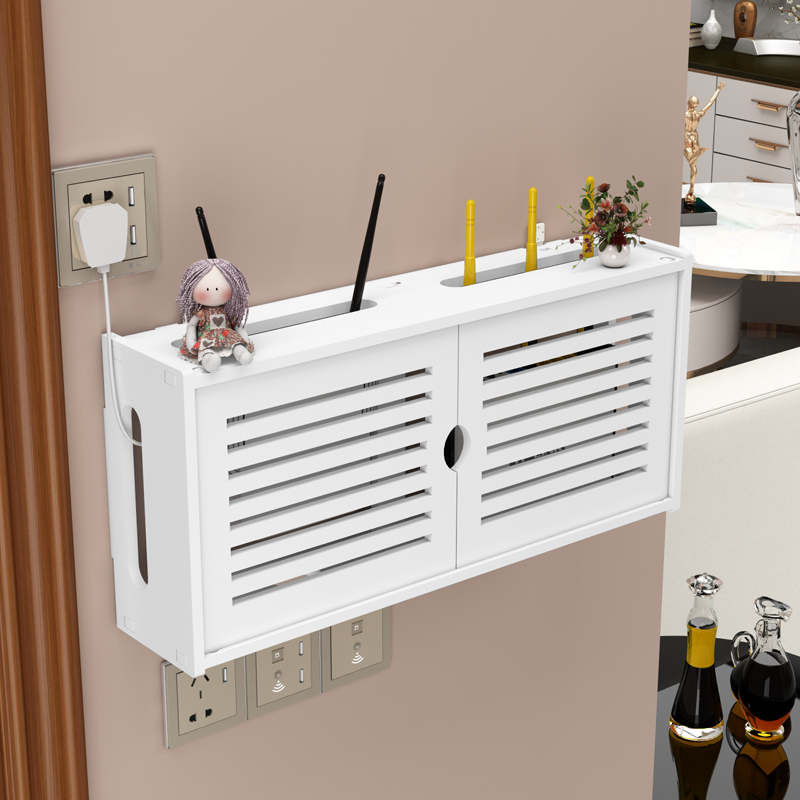 无线路由器收纳盒wifi遮挡箱打孔