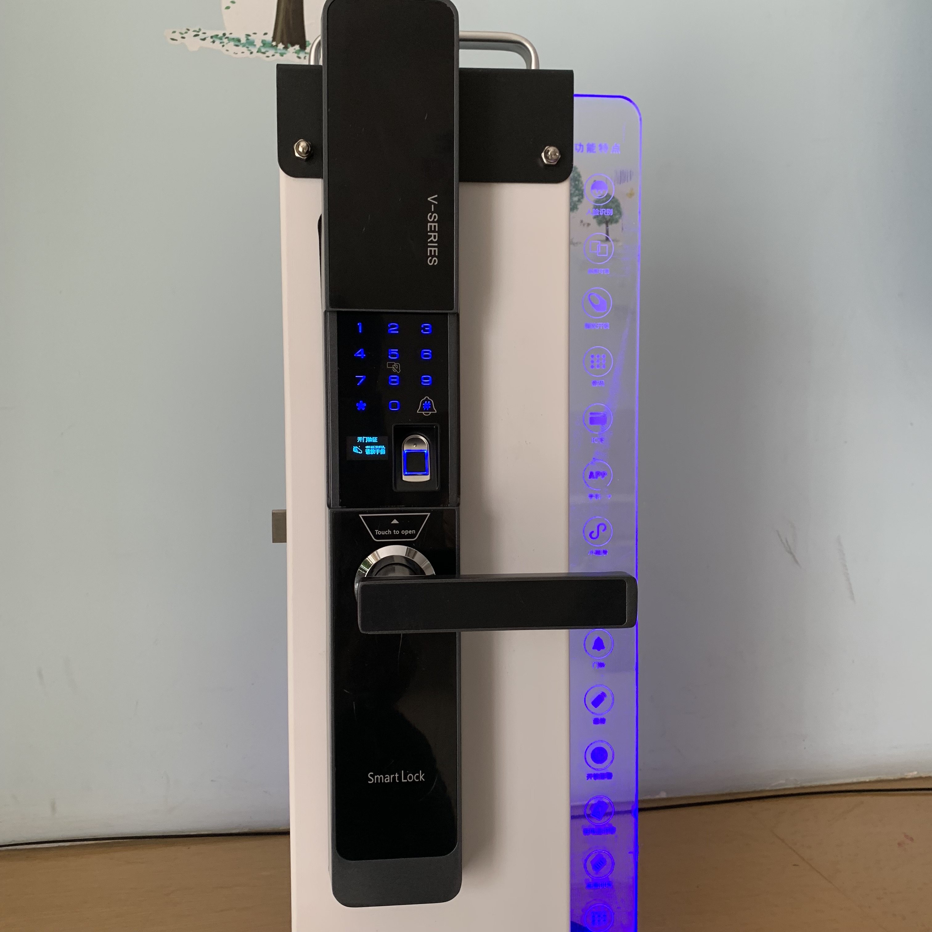 smart lock指纹锁百思盾全自动下滑盖五合一指纹锁触摸滑盖