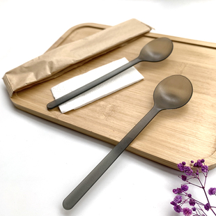 一次性勺子牛皮纸包装独立古茗同款奶茶店外卖冰激凌芋圆烧仙草勺