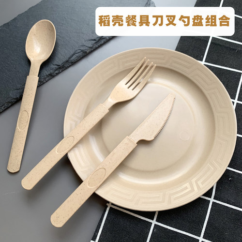 环保餐具一次性刀叉勺盘子套装