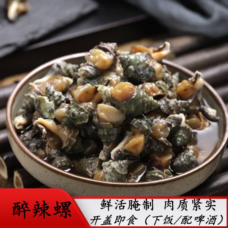 温州特产醉辣螺野生下饭菜开盖醉海螺海鲜水产500克罐装