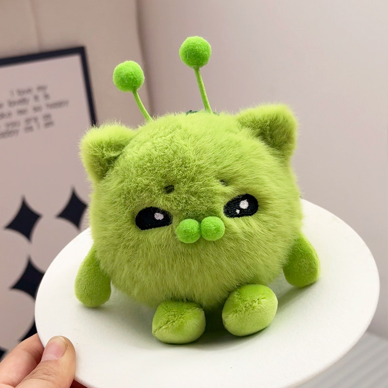 绿色外星猫解压球捏捏毛绒玩偶喵星人公仔猫咪挂件包包挂饰送礼物