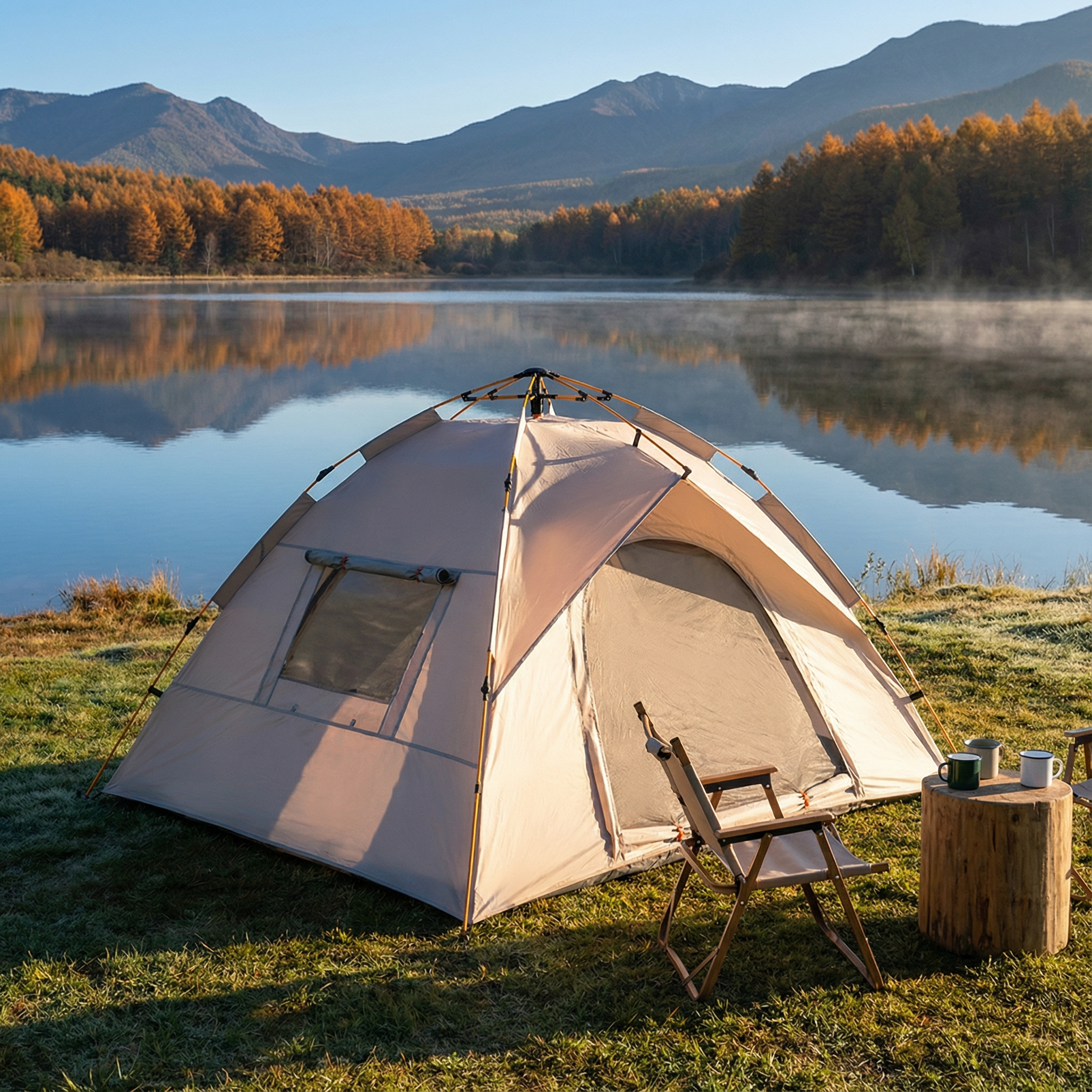 开拓无边全自动速开银胶防雨帐篷