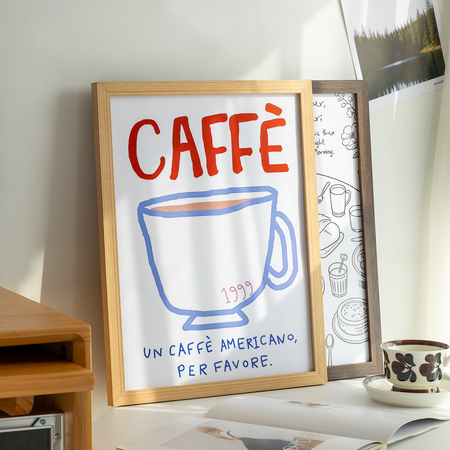 实木相框简约线条空框DIY定制8寸木条画框4K裱画正方形大尺寸装裱