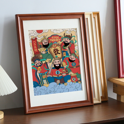 实木画框装裱挂墙8k裱框a3装裱框a4照片相框任意尺寸框架定制自装