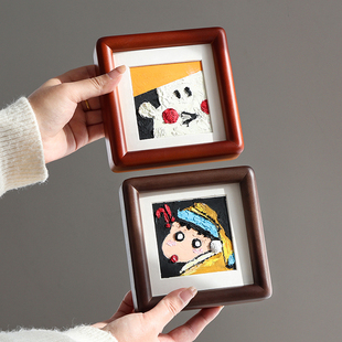 空框相册加洗照片做成diy摆台相框实木圆角6寸7寸8寸家用装 饰画框