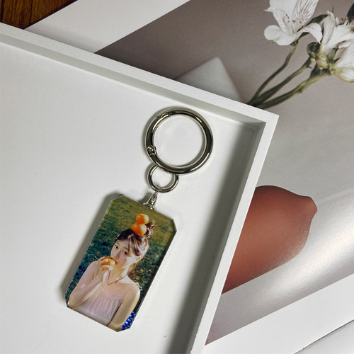 高清双面照片定制钥匙扣生日礼物