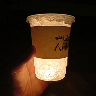 装 灯片 水果茶 LED灯贴 手打柠檬茶 杯贴 饰用 沙冰 LED发光杯垫
