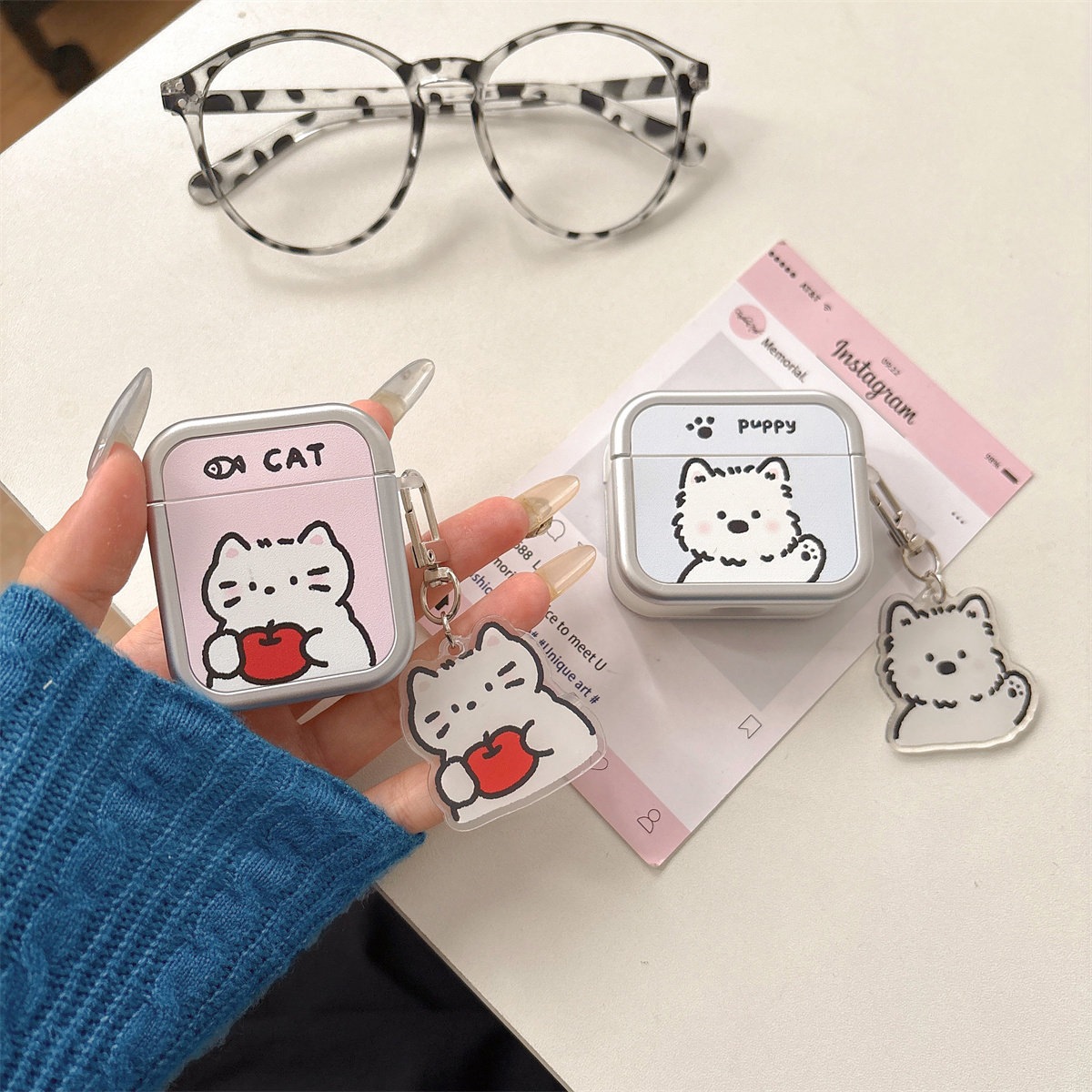可爱卡通小狗小猫适用于airpods pro1代2代3代4代蓝牙耳机壳保护套,3C数码配件,耳机保护套,淘宝优惠券,粉丝福利购,淘宝优惠卷