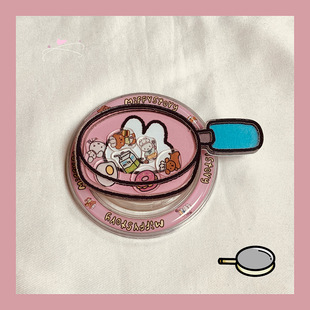 可爱卡通少女心米非兔平底锅MagSafe磁吸支架手机气囊支架桌面