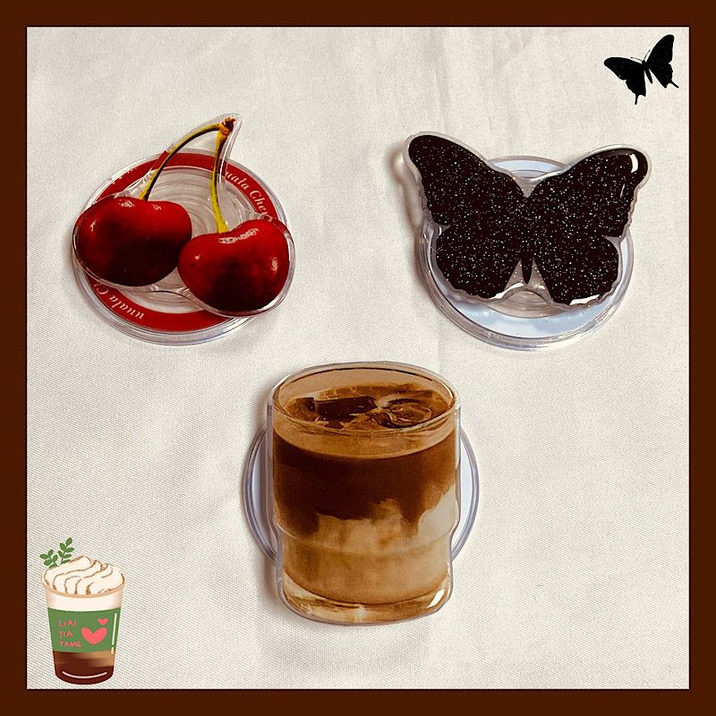 韩系ins博主同款简约少女苹果可爱创意水果樱桃蝴蝶气囊磁吸支架,3C数码配件,手机支架/手机座,淘宝优惠券,粉丝福利购,淘宝优惠卷