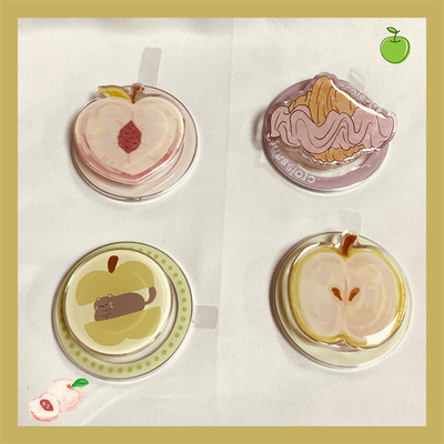 韩风ins绿色青苹果水果支架夏日清晰简约手机支撑magsaf磁吸支架