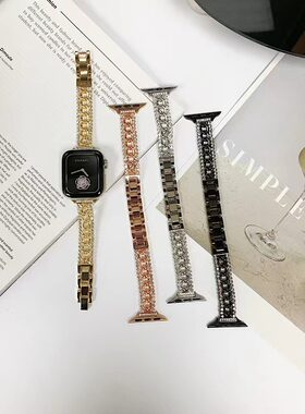 塔成 适用于ins风双排链条金属表带适用AppleWatch8苹果手表iWat