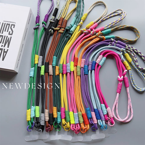 韩系手机挂绳斜跨背带多巴胺挂肩手机壳链条包包水杯挂链便携