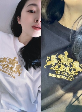 周A家UW荷里路德宫周边royalplace女装T恤女短袖t恤宽松欧美单