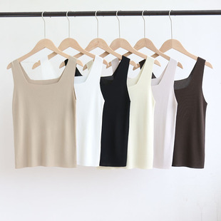 夏季配西装外套里面的内搭打底小衫冰丝针织短款白色吊带背心女薄