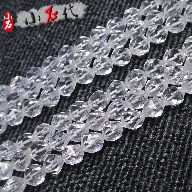 天然白水晶切面手链水晶diy串珠