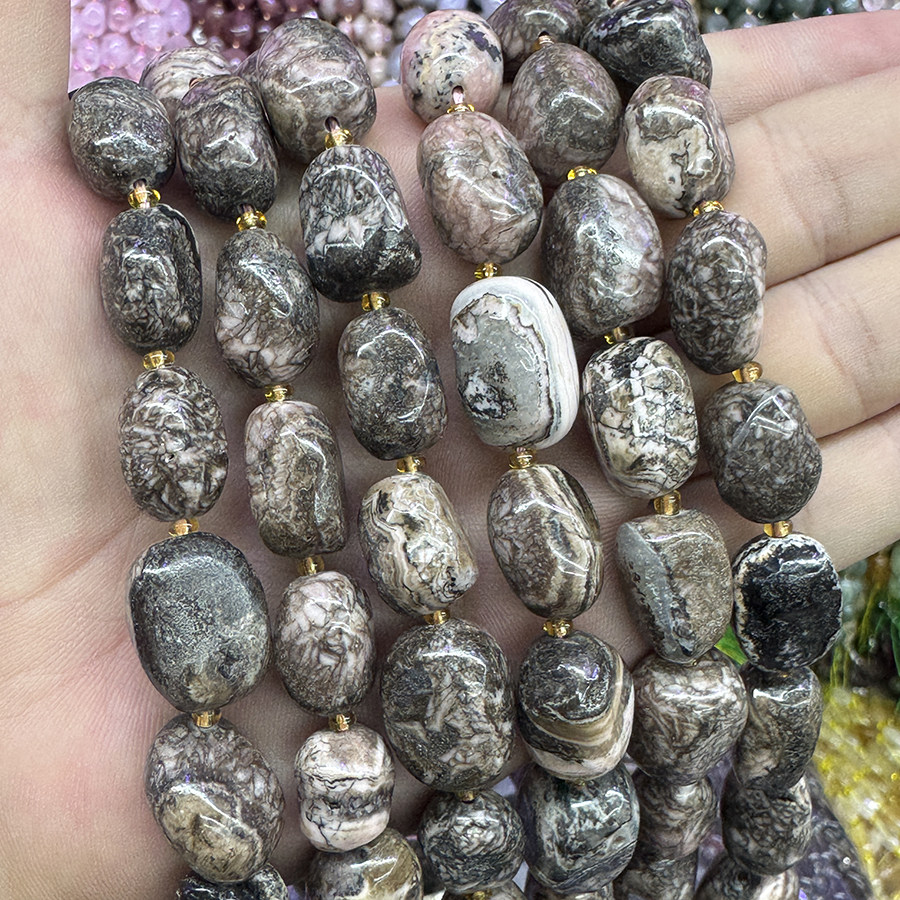 天然阿根廷红纹石散珠随形水晶原石手链项链DIY半成品手串珠饰品